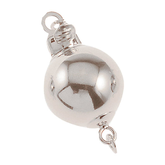 Sterling Silver Non tarnish. 10.0MM SHINY BEAD CLASP W / RINGS RH