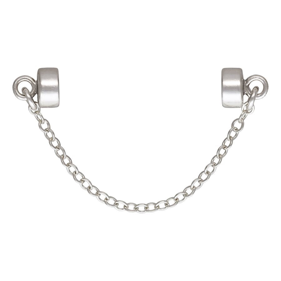 A Sterling Silver Magnetic Claspwith two cylindrical end caps, shown on a plain white background.