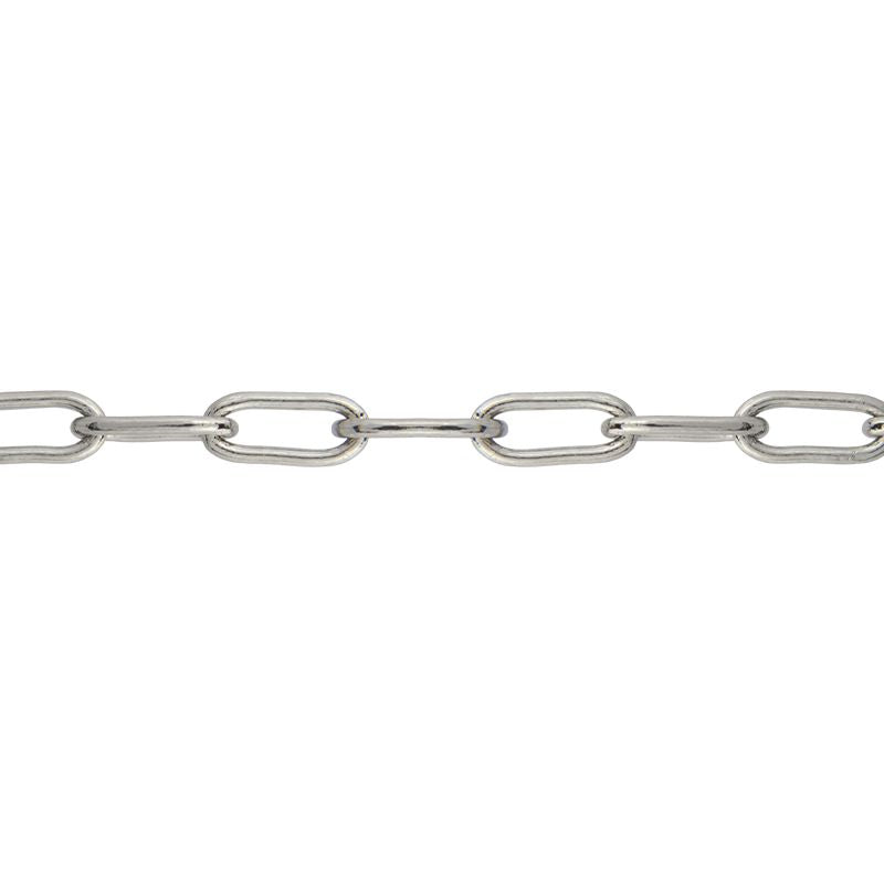 Stainless Steel Round Paperclip Chain - 6x3mm Links