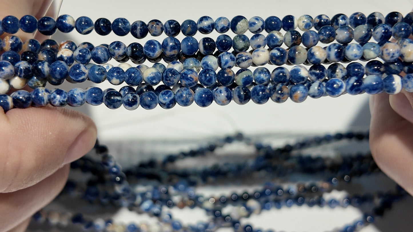 Sodalite Beads 4 mm 15" strands, 2 strands $10