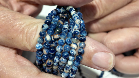 Sodalite Beads 4 mm 15" strands, 2 strands $10