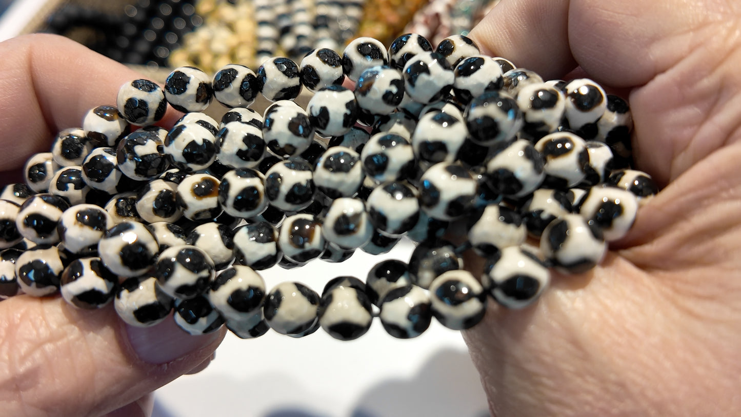 Modern DZI Beads Approx 8mm 15" strands Natural Agate