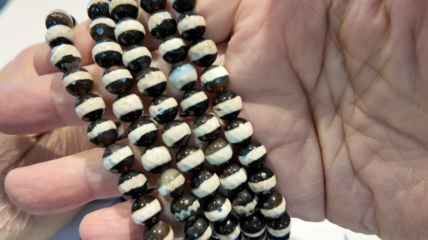 Modern DZI Beads Approx 8mm 15" strands Natural Agate