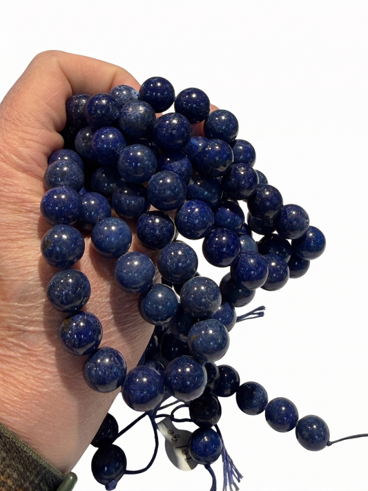 Genuine, natural color Lapis round beads!  12-13mm 15" strands.