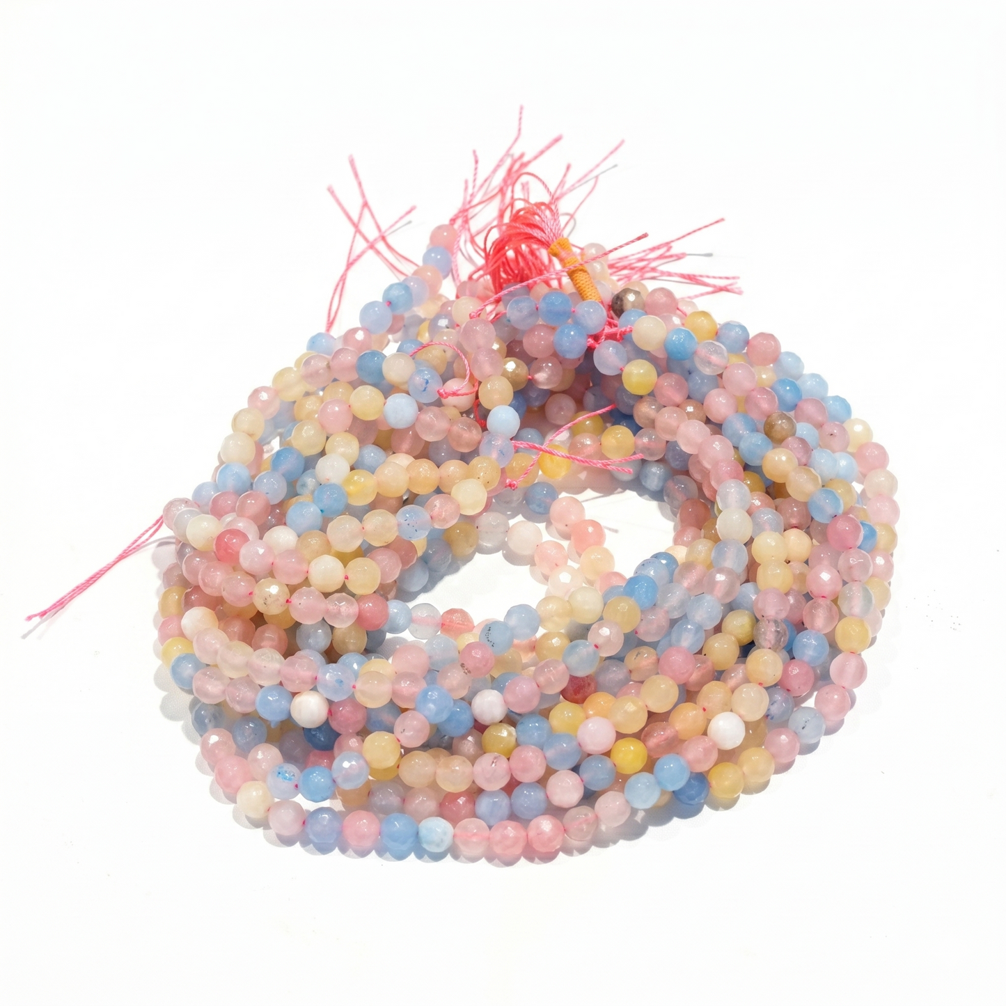 Mix Beryl Gemstone Beads Aquamarine/Golden Beryl/Morganite approx 8mm 15" strands!