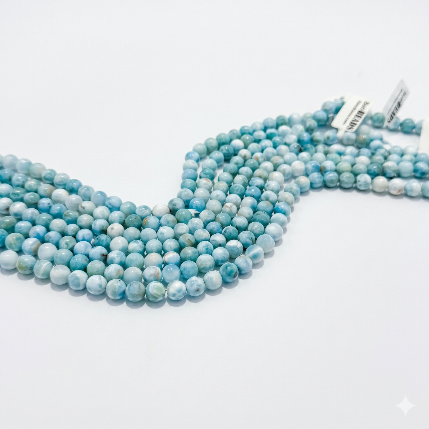 Larimar Round Beads.  Approx 8mm 15" strands, nice quality
