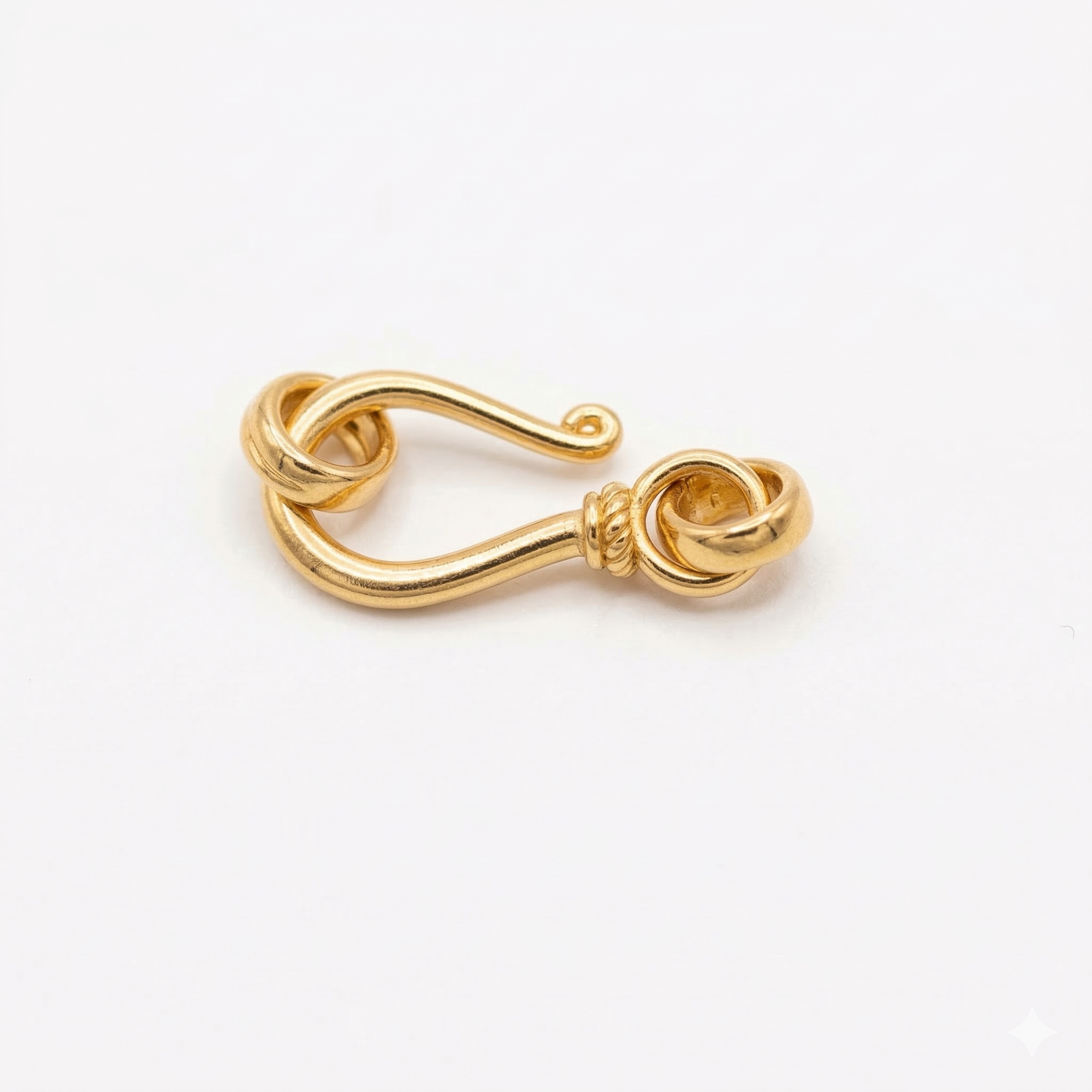 Vermeil J Hook Clasp with Rings.  Handmade in Bali