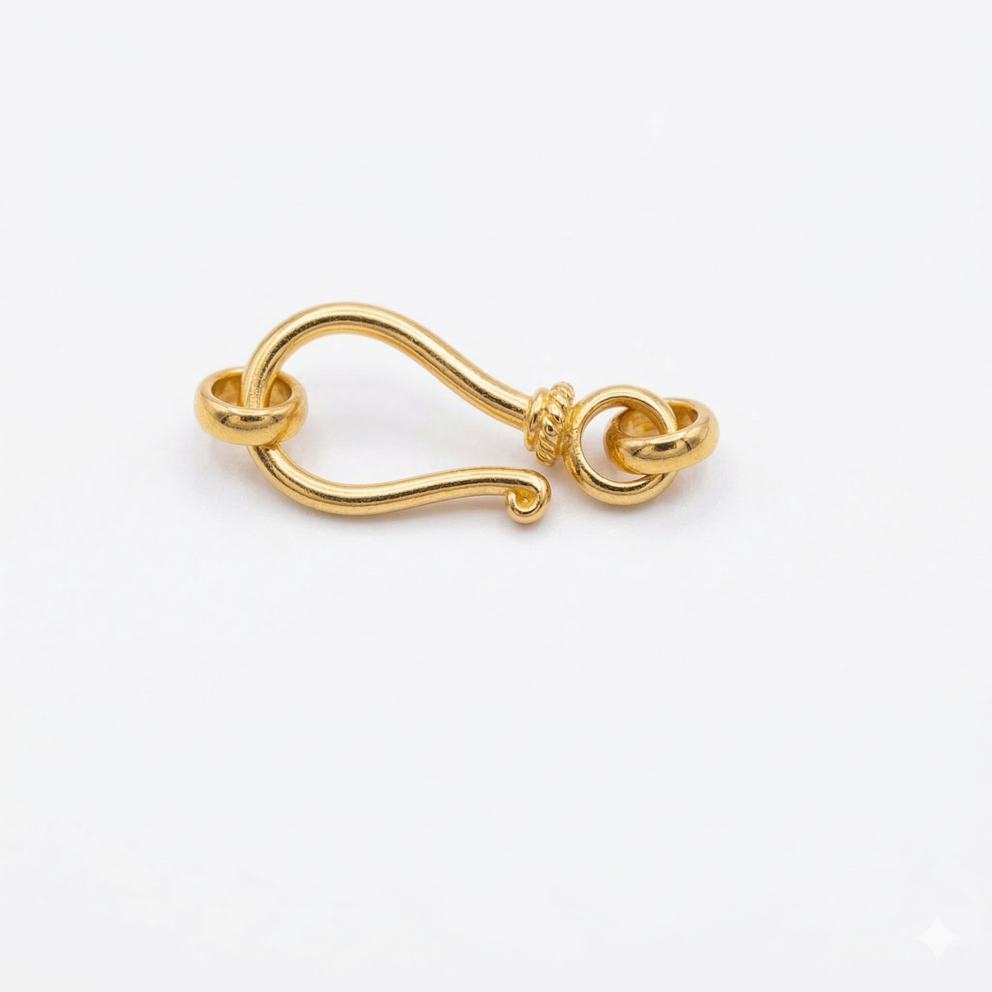 Vermeil J Hook Clasp with Rings.  Handmade in Bali