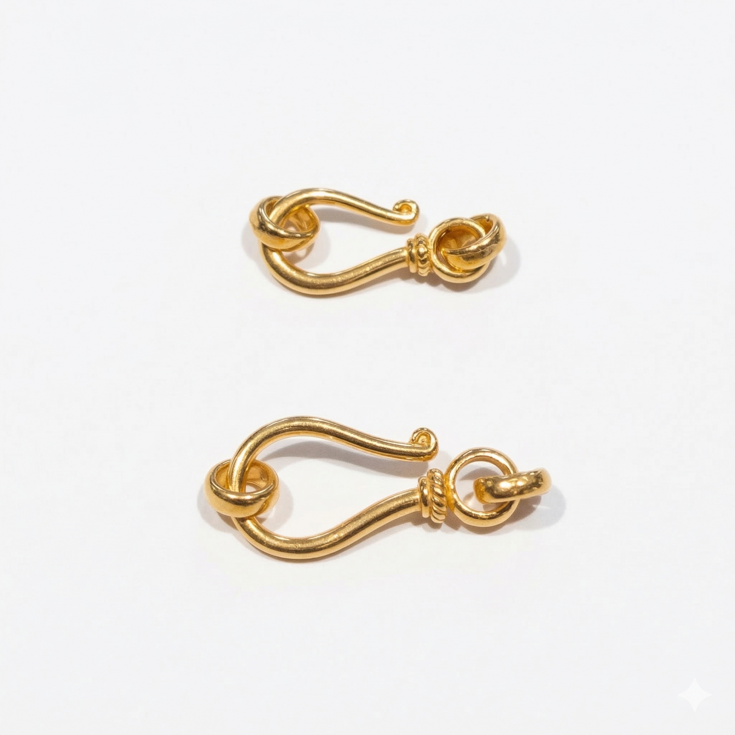 Vermeil J Hook Clasp with Rings.  Handmade in Bali