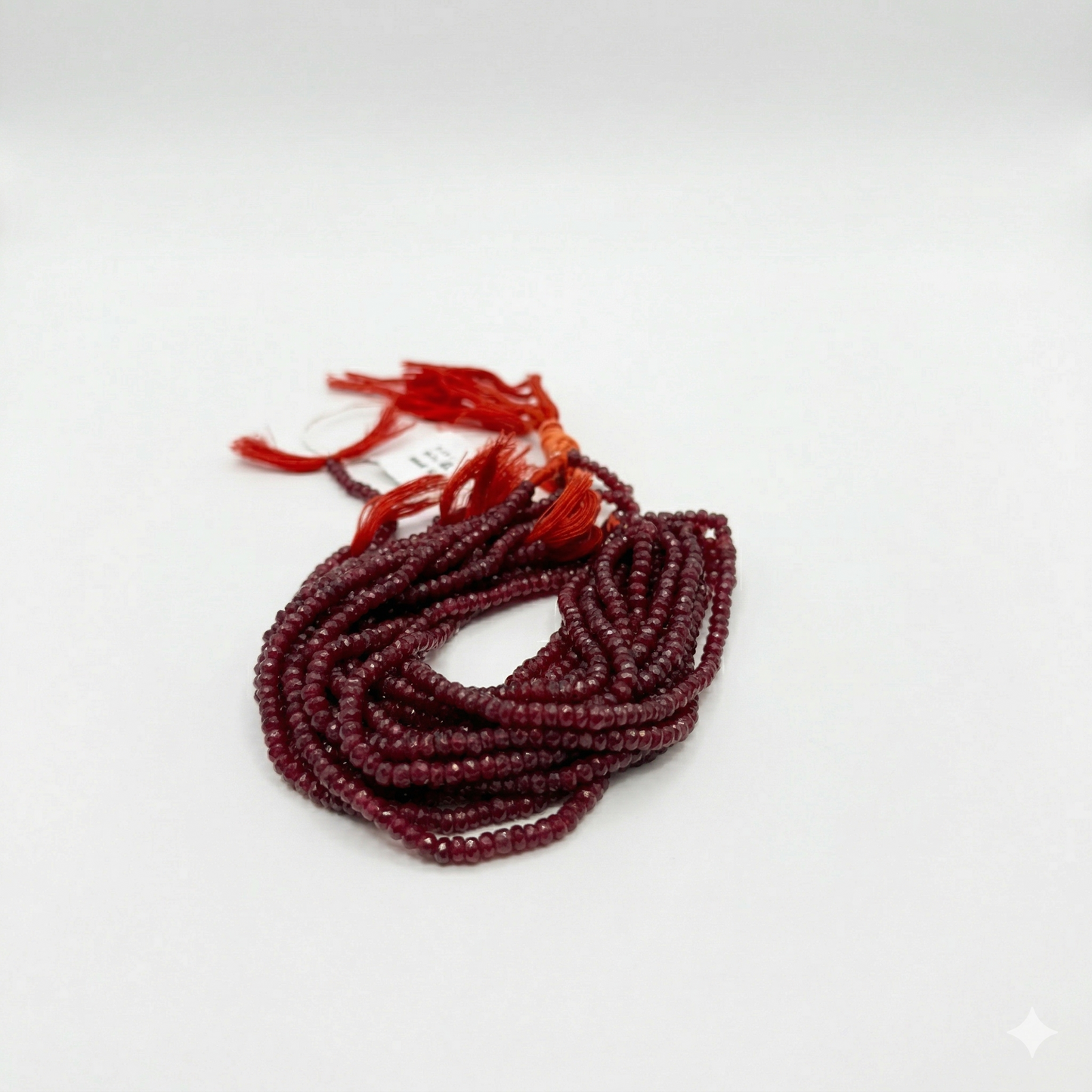Rubies faceted roundels 3-4mm 15" strands
