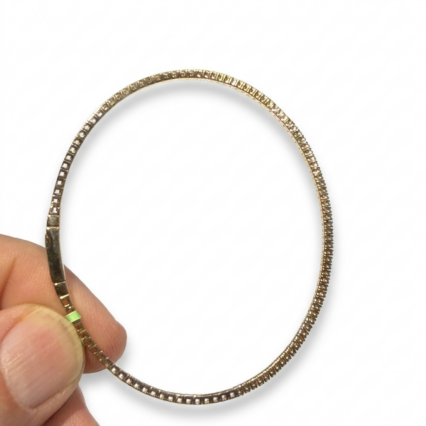 Lab Grown Diamond and 14kt yellow gold flexible bracelet
