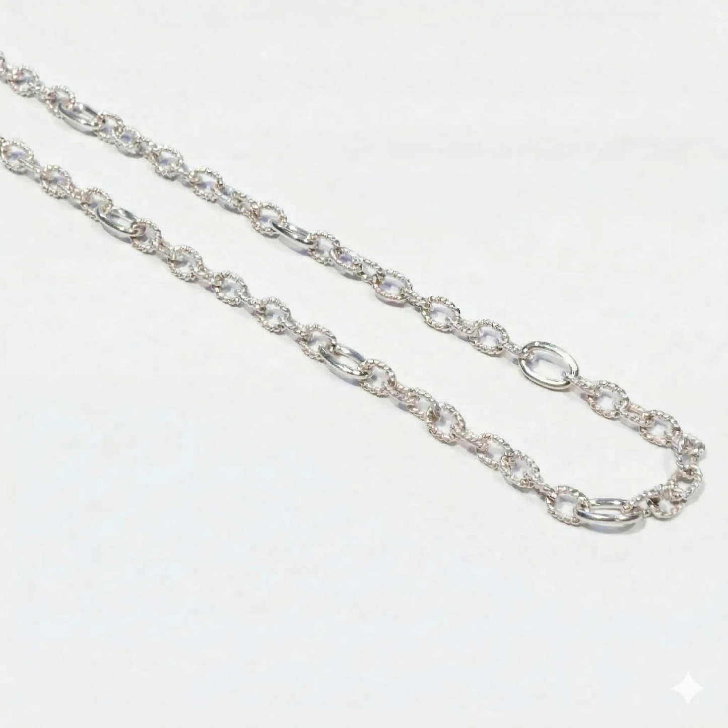 Sterling Silver Chain, no clasp, Approx 18" 4mm Handmade in Bali
