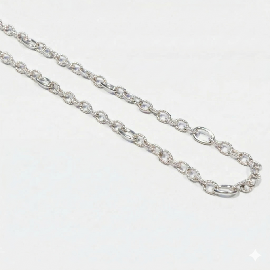 Sterling Silver Chain, no clasp, Approx 18" 4mm Handmade in Bali