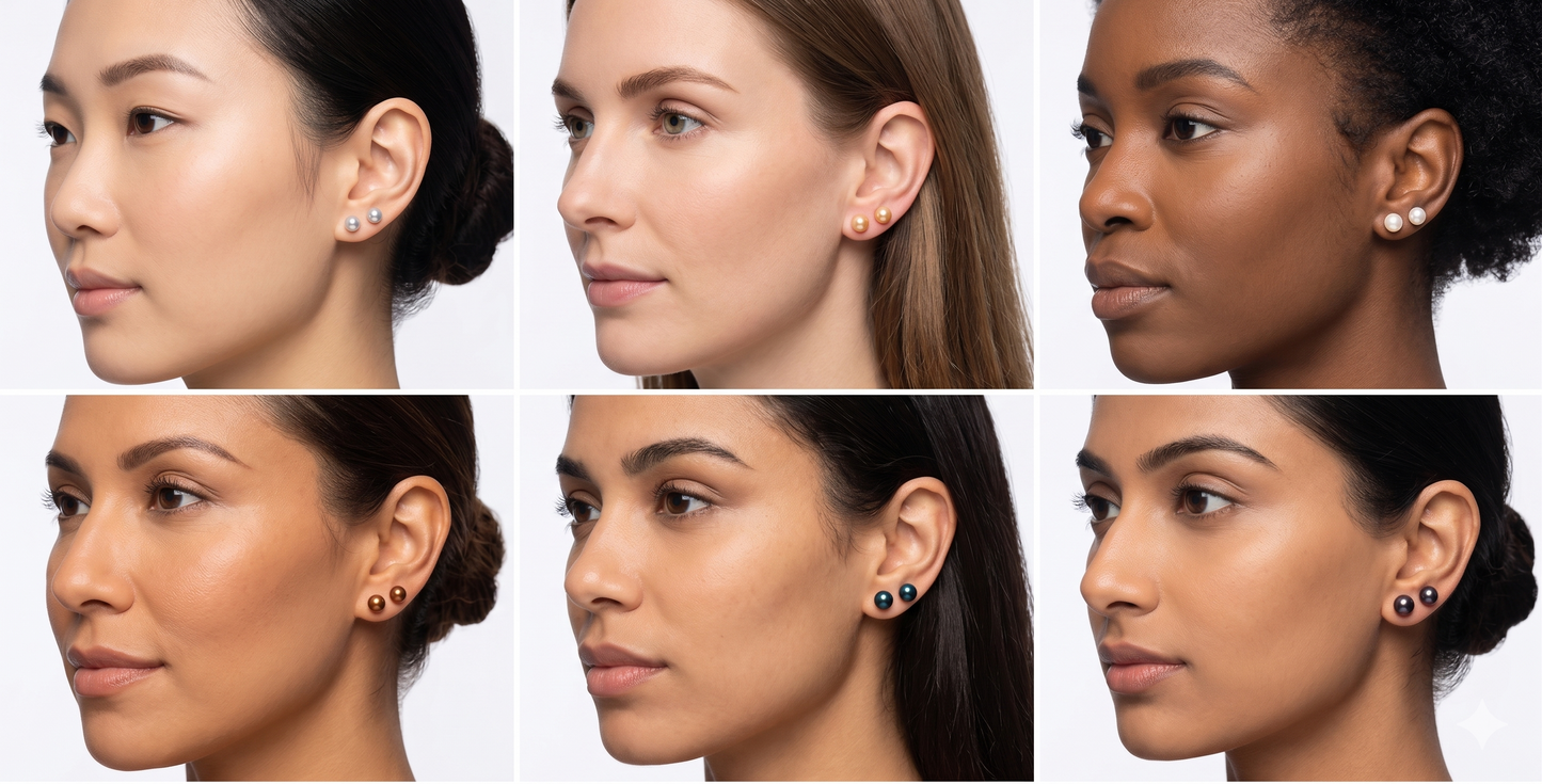 FW Pearl Studs set in Sterling Silver beautiful luster