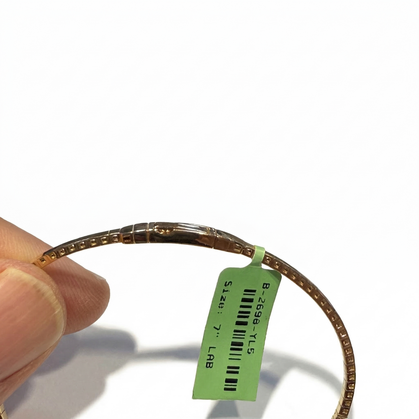 Lab Grown Diamond and 14kt yellow gold flexible bracelet