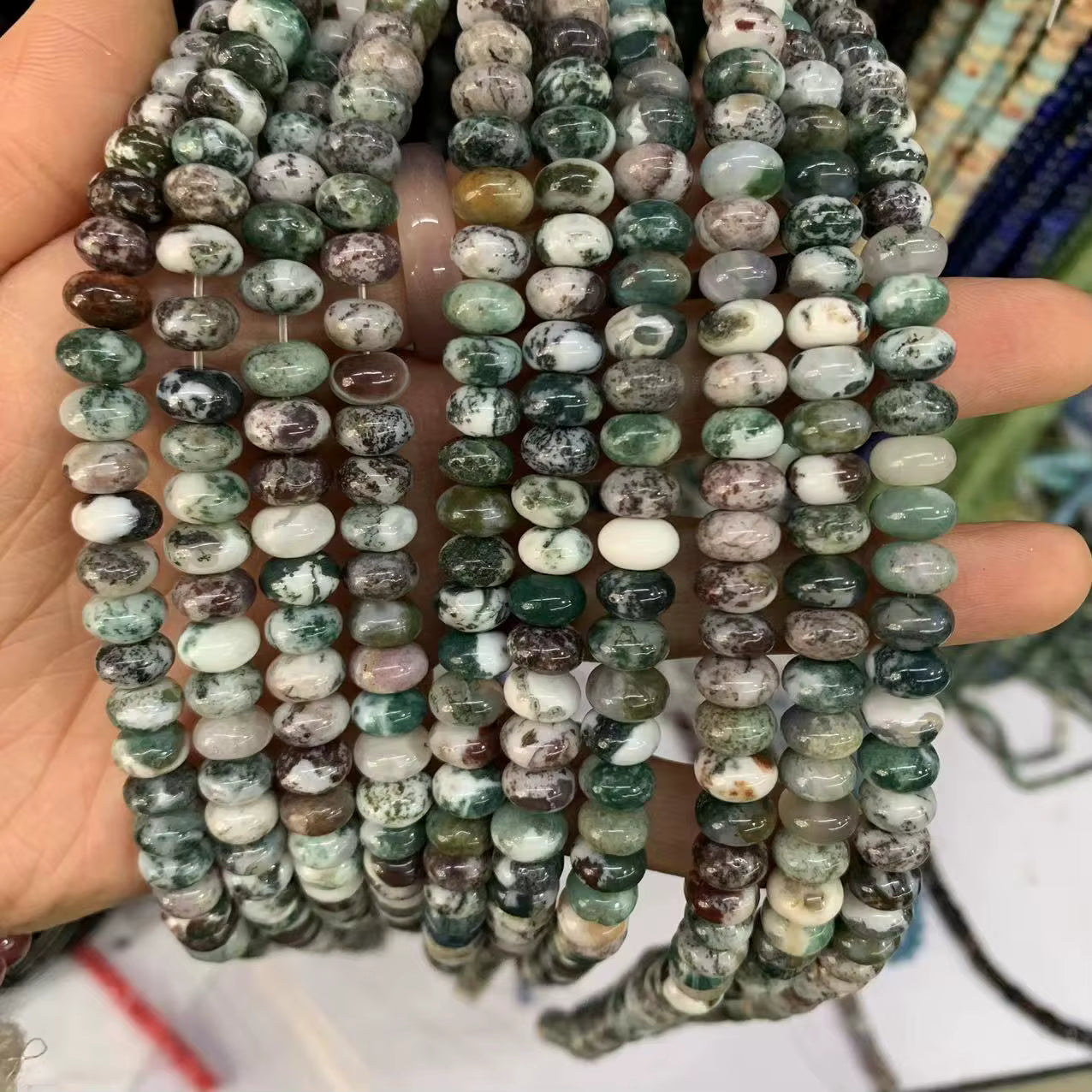 Gemstone Roundels 5x8mm 15" strands.  All $10 a strand!