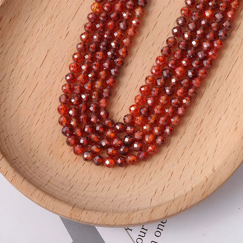 Faceted Cubic Zirconia 4mm beads 15" Strands