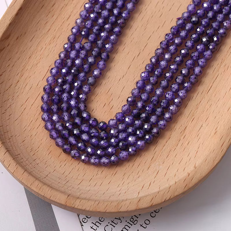 Faceted Cubic Zirconia 4mm beads 15" Strands