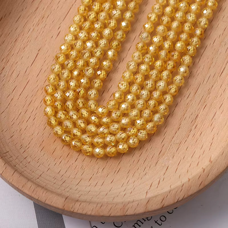 Faceted Cubic Zirconia 4mm beads 15" Strands