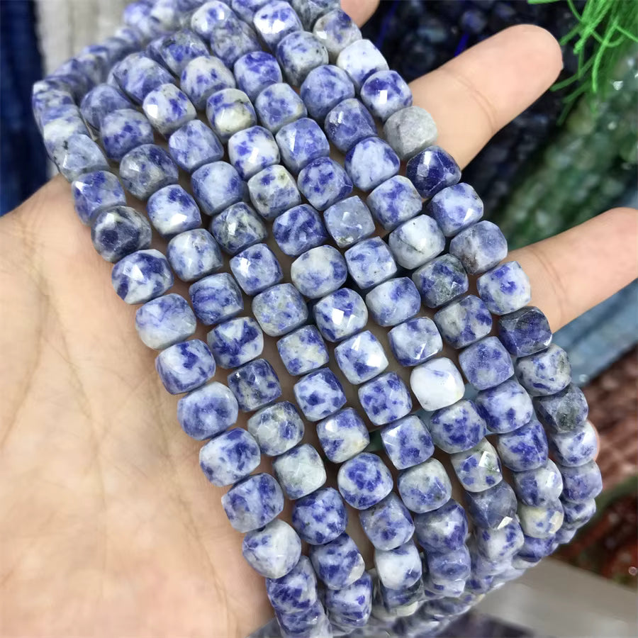 Faceted Cube Beads 8mm 15" strands