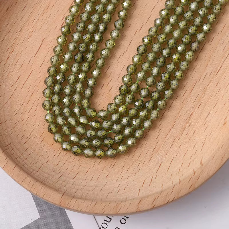 Faceted Cubic Zirconia 4mm beads 15" Strands