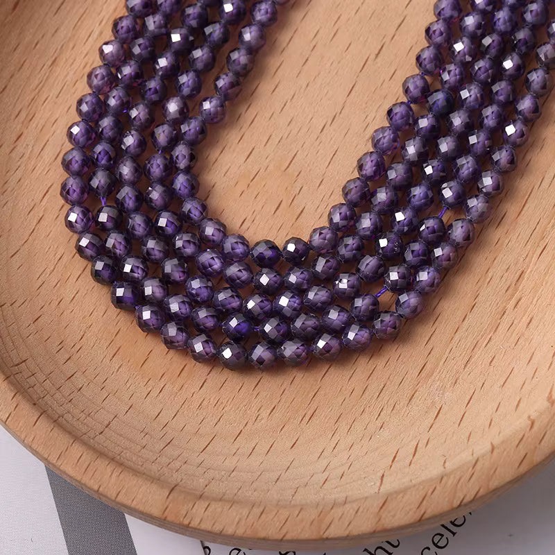 Faceted Cubic Zirconia 4mm beads 15" Strands