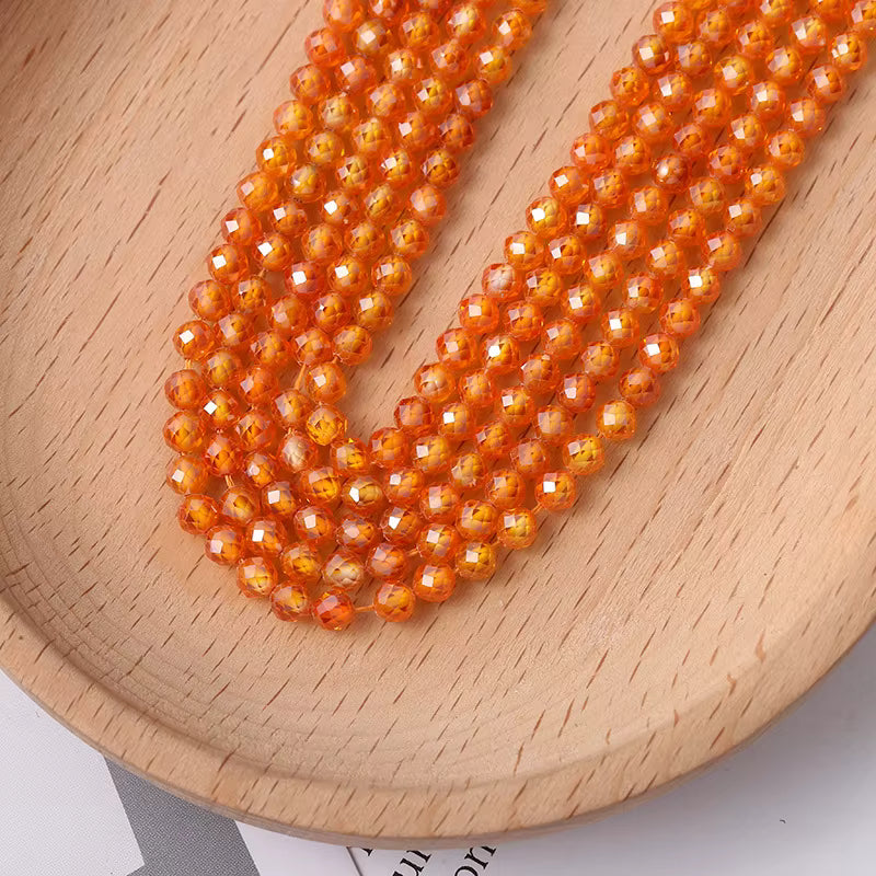 Faceted Cubic Zirconia 4mm beads 15" Strands