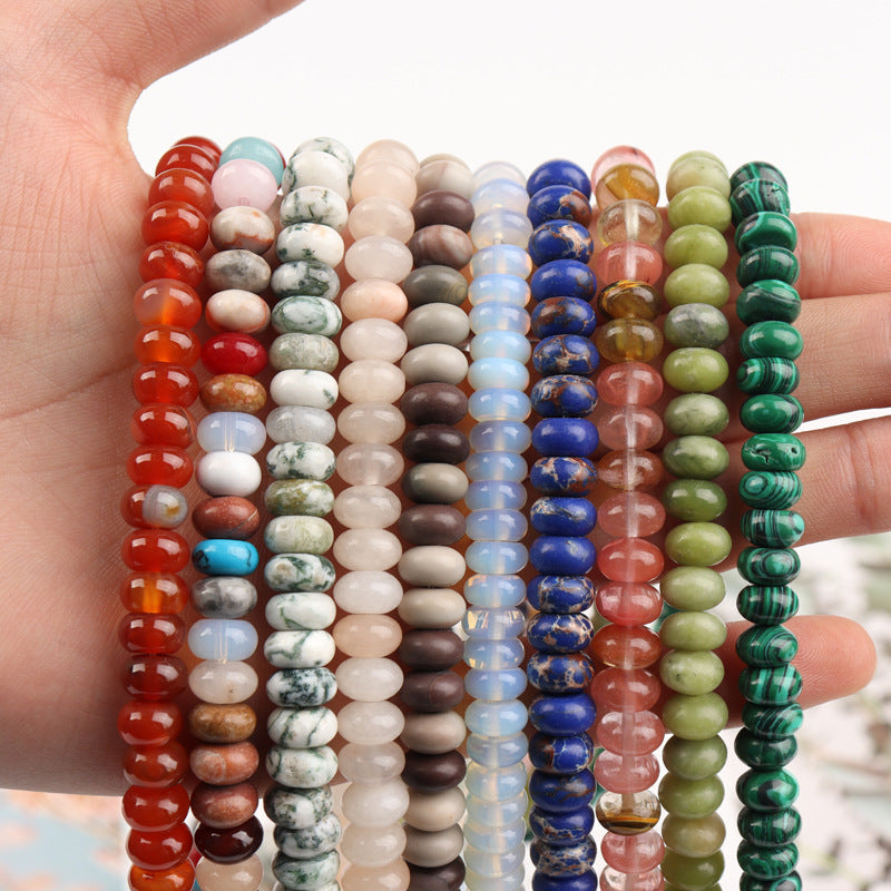 Gemstone Roundels 5x8mm 15" strands.  All $10 a strand!