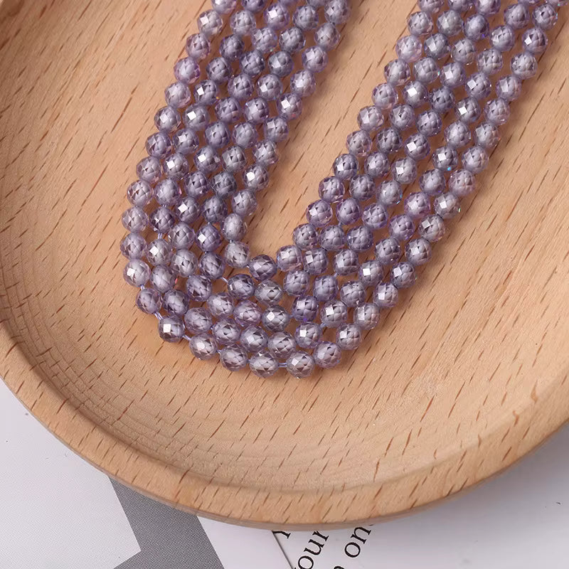 Faceted Cubic Zirconia 4mm beads 15" Strands