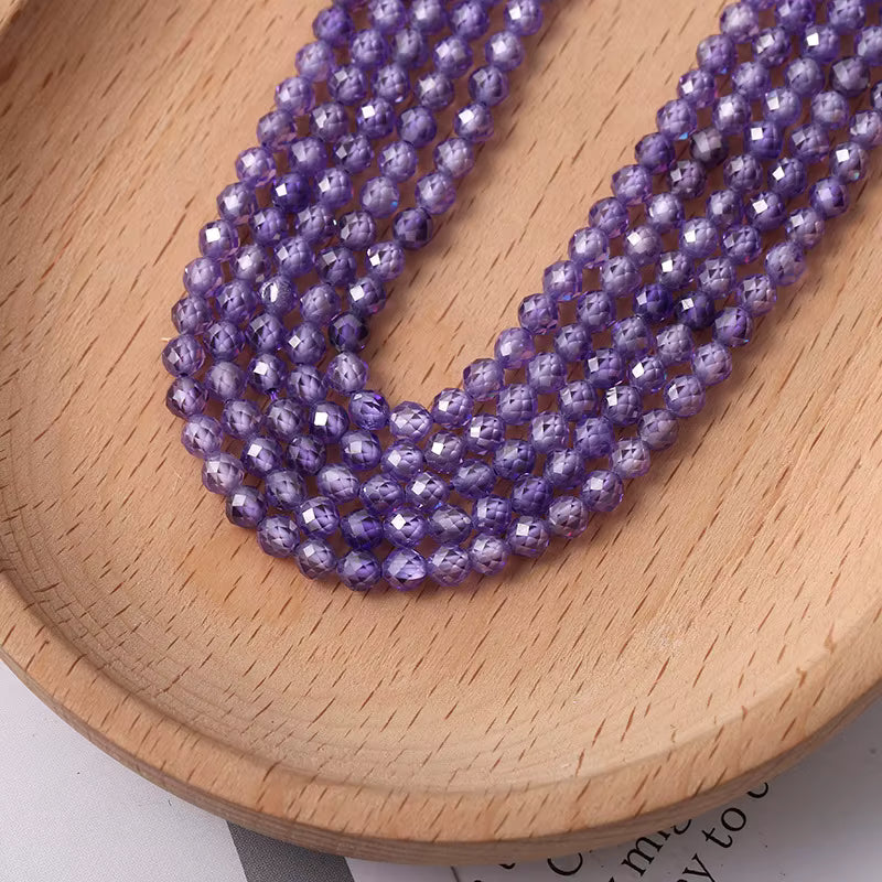 Faceted Cubic Zirconia 4mm beads 15" Strands