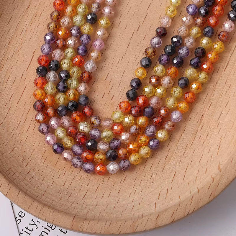 Faceted Cubic Zirconia 4mm beads 15" Strands