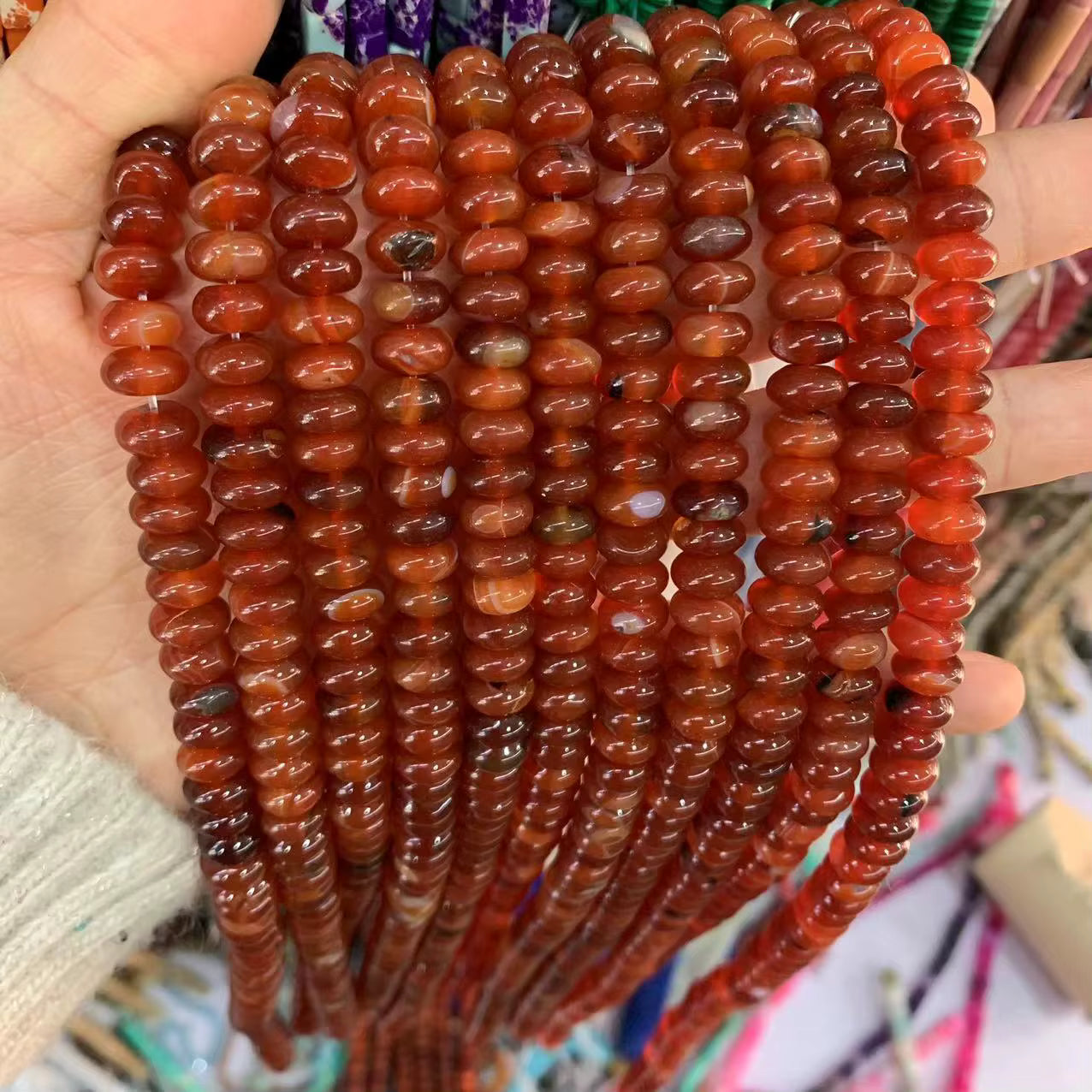 Gemstone Roundels 5x8mm 15" strands.  All $10 a strand!
