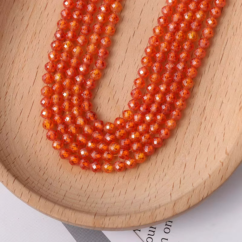 Faceted Cubic Zirconia 4mm beads 15" Strands