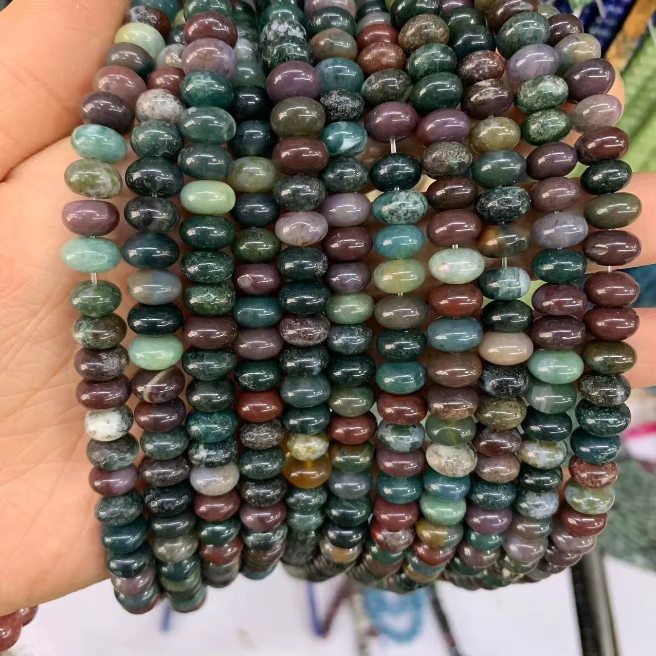 Gemstone Roundels 5x8mm 15" strands.  All $10 a strand!