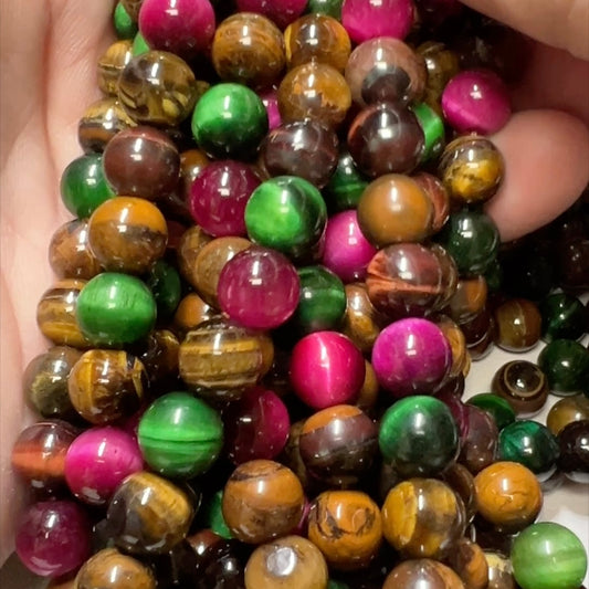 Tiger Eye multicolor 8mm 16” treated