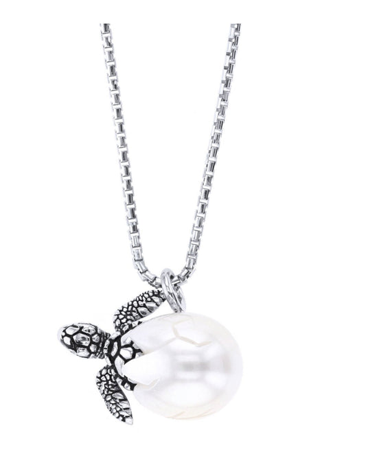 Hatching Turtle Egg Pendant Sterling Silver