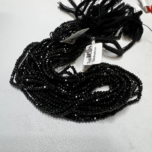 Black Spinel beads 3mm 16" strands all natural from Thailand