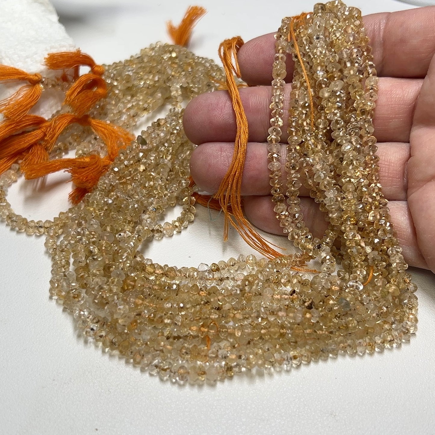 Citrine Hand Faceted approx 4mm 16" No Treatments