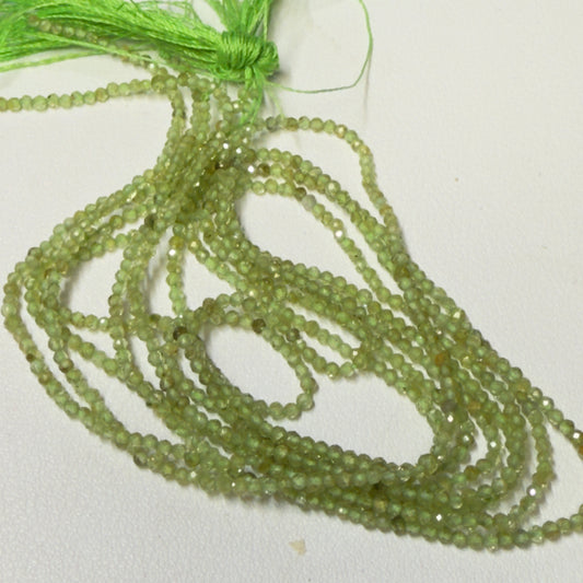 Peridot Faceted Rounds 2 mm 16" Natural