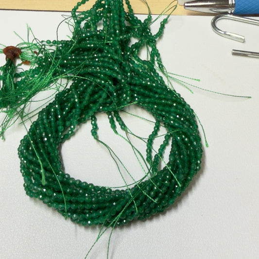 Green Quartz Beads 2.5 mm 16" strands Treated