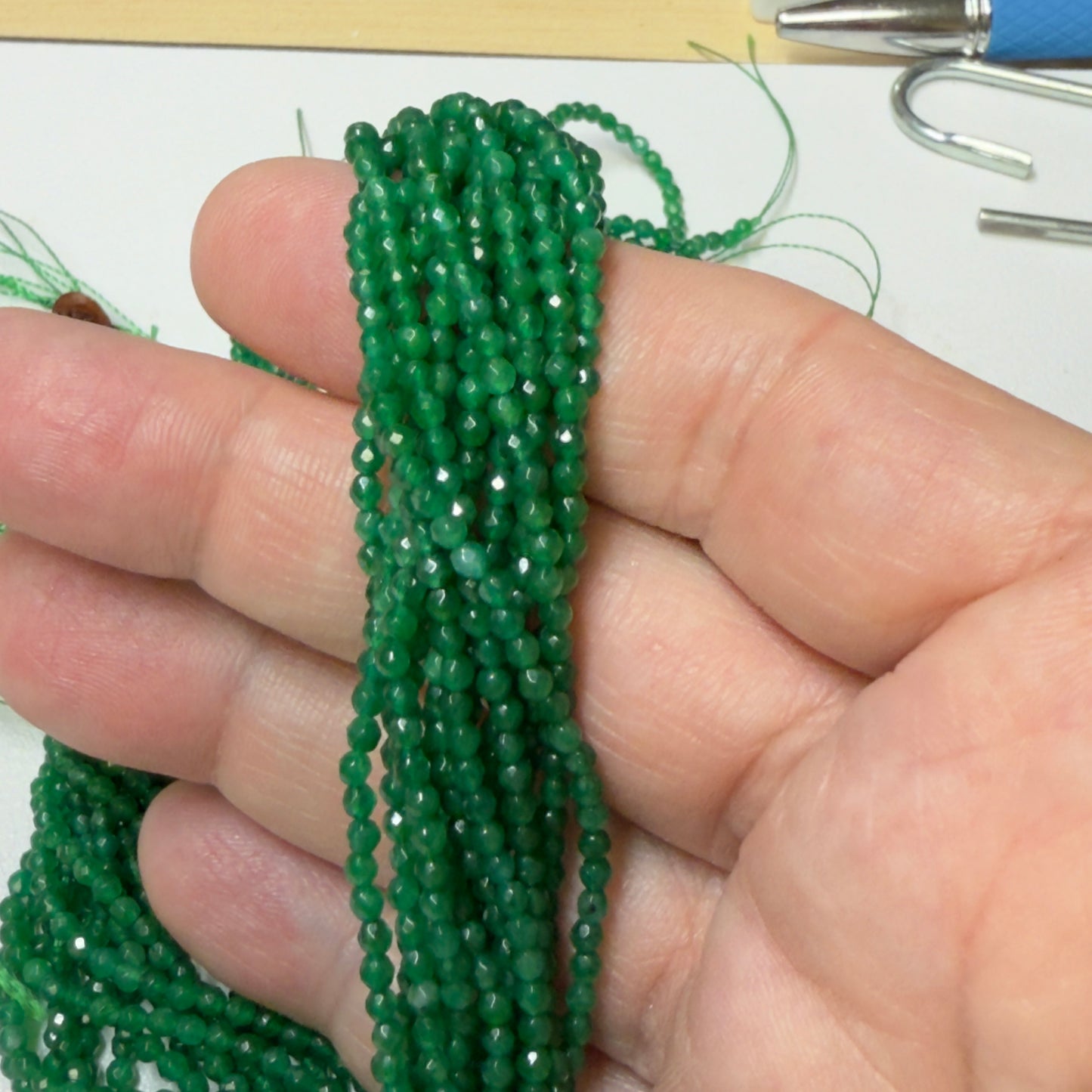 Green Quartz Beads 2.5 mm 16" strands Treated