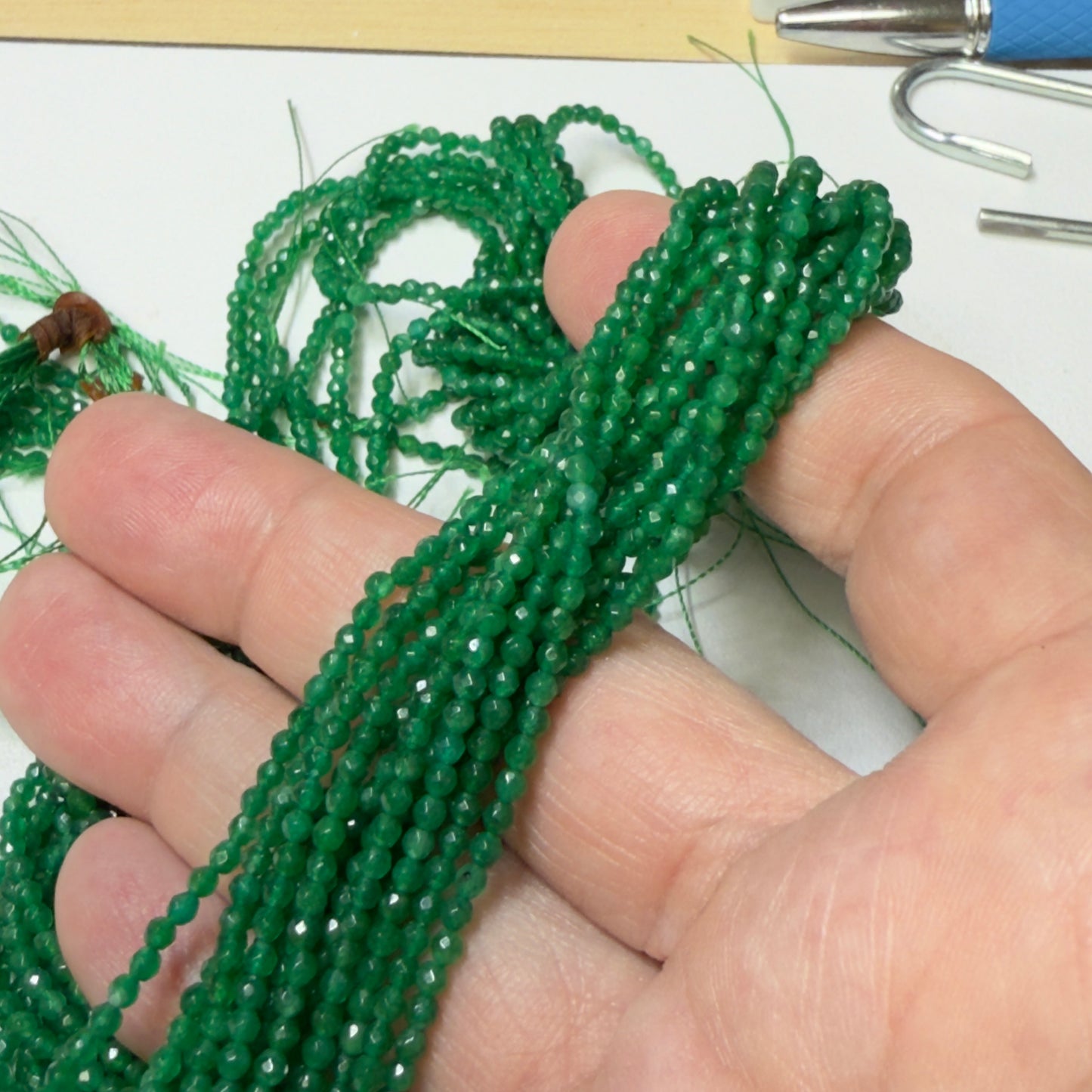 Green Quartz Beads 2.5 mm 16" strands Treated