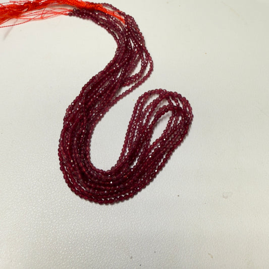 Ruby Red Color Faceted Quartz 2.5mm 16" strands Treated
