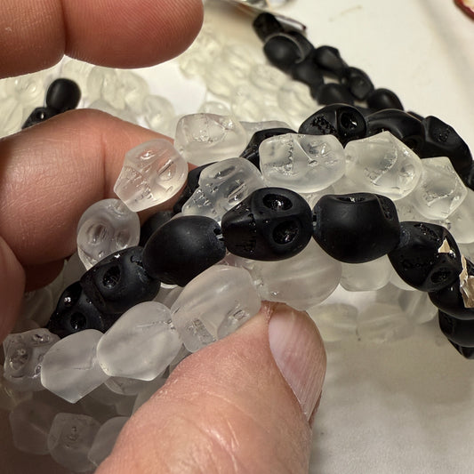 Carved skull beads!  approx. 10x13 16" strands