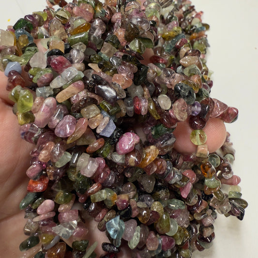 Tourmaline Tumble Polished stones from Brazil 16" strands