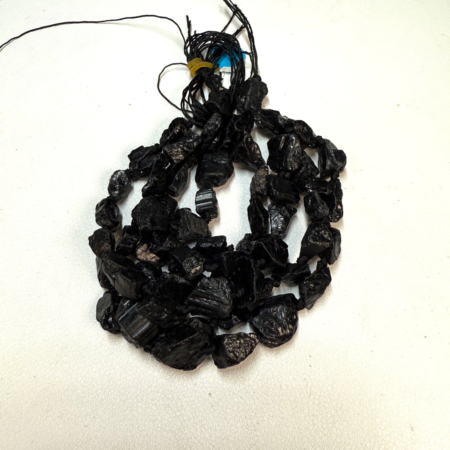 Black Natural Tourmaline Rough Beads 16" strands