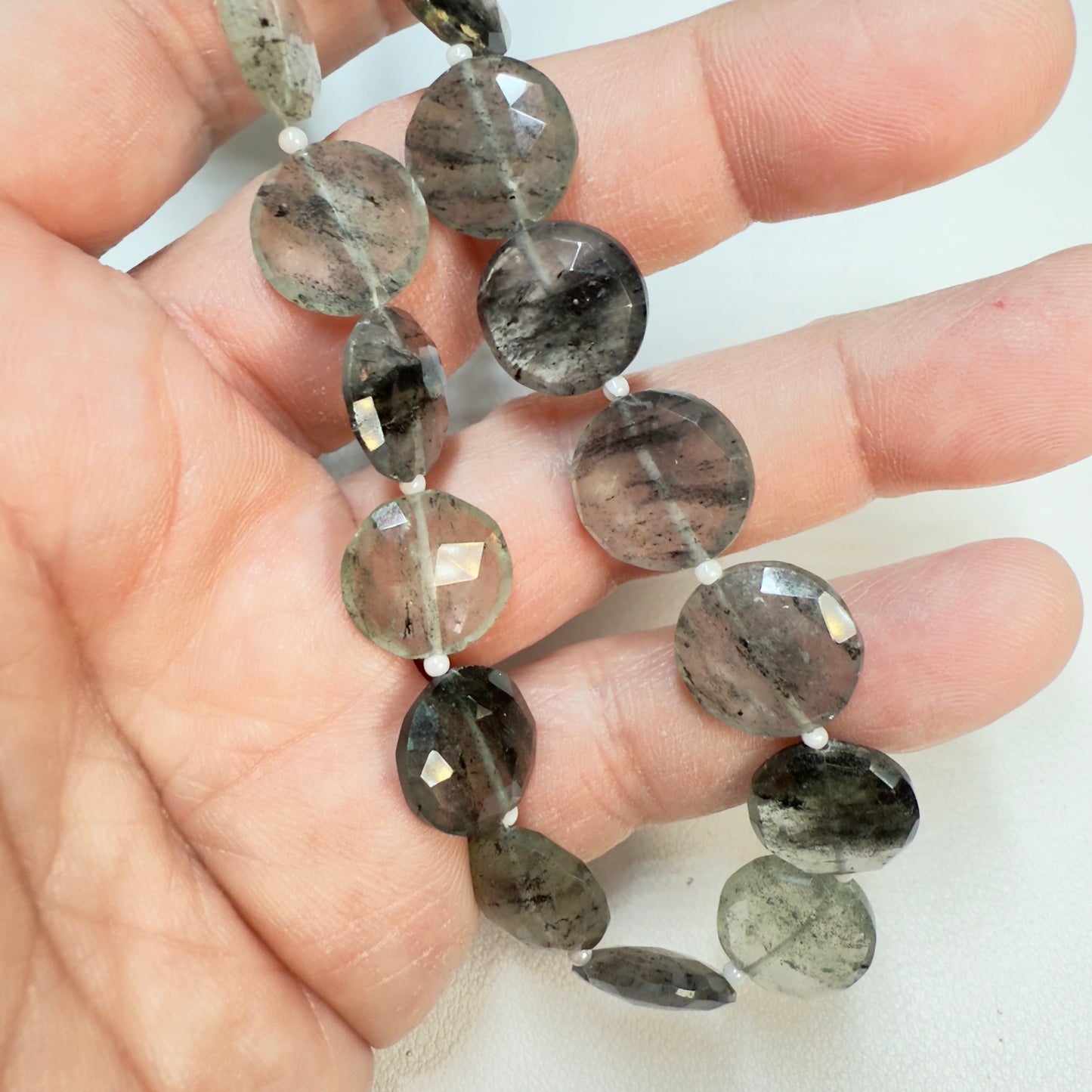 Quartz with Black Tourmaline running through it!  13 mm  8"