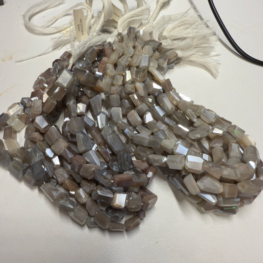 Mystic Moonstone Faceted Freeform Beads 16" strands