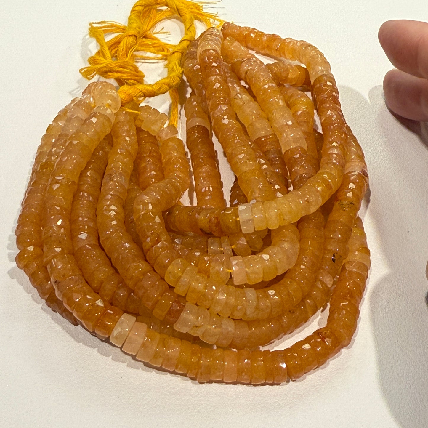 Carnelian Faceted "Tire" shaped beads 8 mm 16" strands