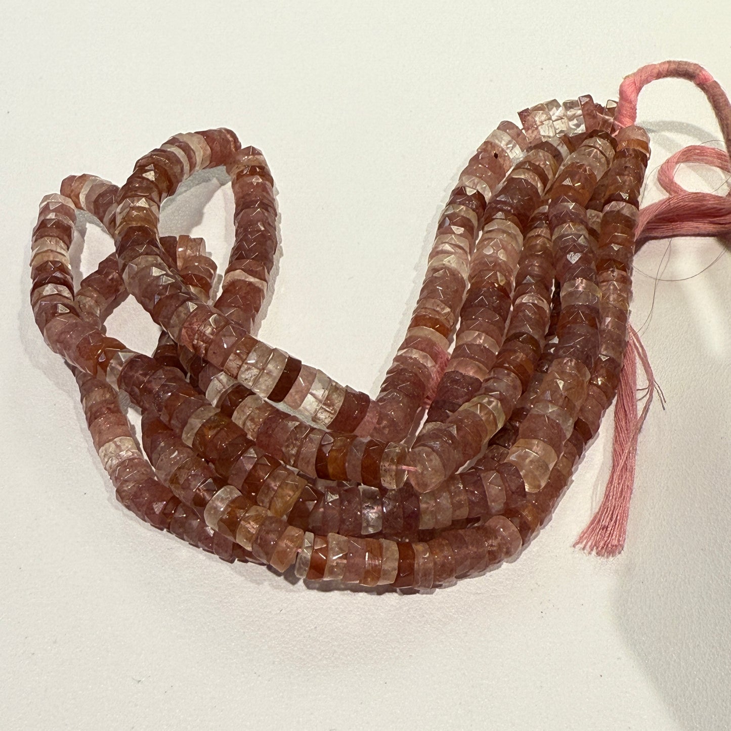 Strawberry "Tire shape" Quartz Faceted 8 mm 16" strands